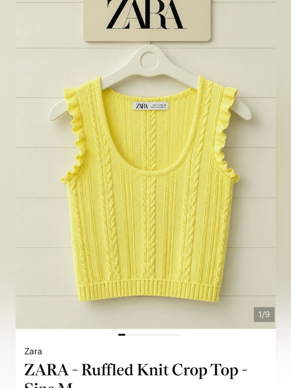 ZARA - Ruffled Knit Crop Top - Size M